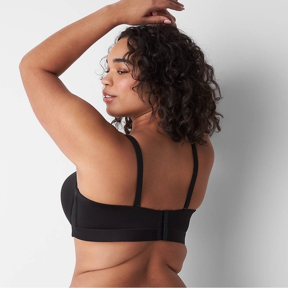 Cacique Comfort Bliss Bra Lightly Lined Multi-Way Strapless Black Sz 44DD - Picture 2 of 16